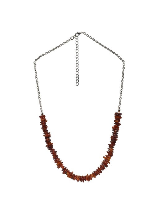 Steuer Modeschmuck Schmuckset Set aus Collier und Ohrhänger Bernstein braun - Image 3