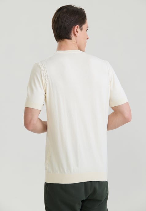 T-Shirt Basic-Strick-T-Shirt Mit Rundhalsausschnitt - Image 3