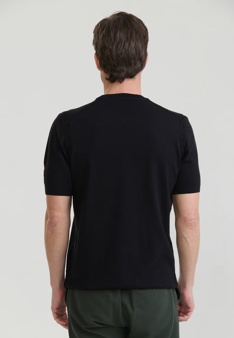 T-Shirt Basic-Strick-T-Shirt Mit Rundhalsausschnitt - Image 3