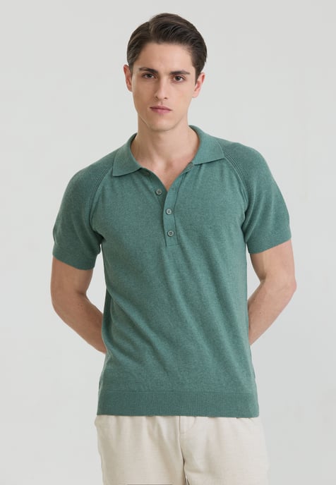 Polo Shirt Kurzarm Strick-Polo Shirt Kurzarm - Image 1