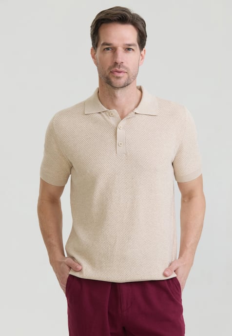 Polo Shirt Kurzarm Strick-Polo Shirt Kurzarm - Image 1