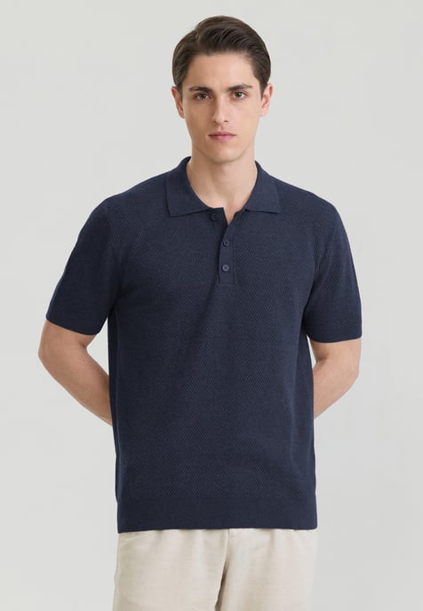 Polo Shirt Kurzarm Strick-Polo Shirt Kurzarm - Image 1