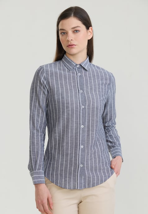Hemd Gestreiftes Langarm Hemd - Image 1