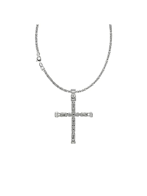 Zeeme Basic Halskette Silber 925 poliert mit Kreuz-Anhänger 55cm lang Königskette 2,2mm breit - Image 3