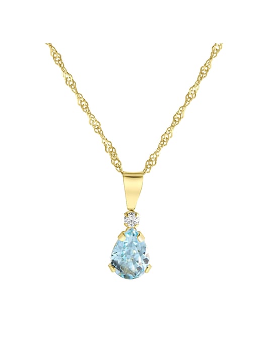 Fascination by Ellen K. Halskette 375 Gold mit Blautopas (beh.) und Zirkonia weiß - Image 1