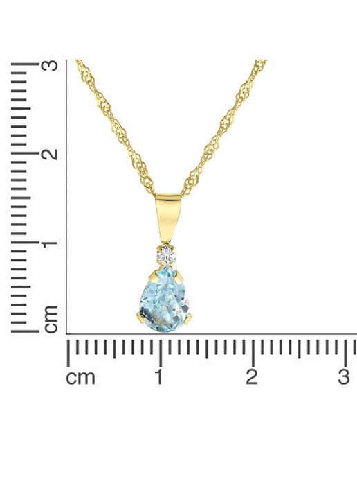 Fascination by Ellen K. Halskette 375 Gold mit Blautopas (beh.) und Zirkonia weiß - Image 5