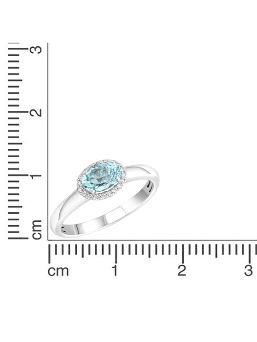Diamonds by Ellen K. Ring Weißgold 585 mit echtem Aquamarin und 36 Diamanten 0,09ct. - Image 2