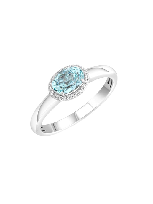 Diamonds by Ellen K. Ring Weißgold 585 mit echtem Aquamarin und 36 Diamanten 0,09ct. - Image 3
