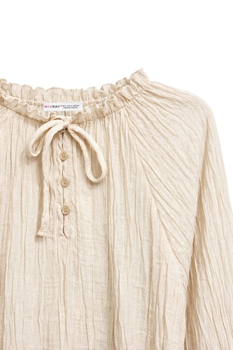 Bluse mit Rundhalsausschnitt und Krawatten-Detail - Image 2