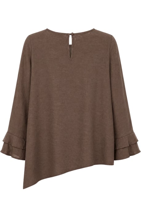 Rüschen Lange Ärmel Rundhalsbluse - Image 3