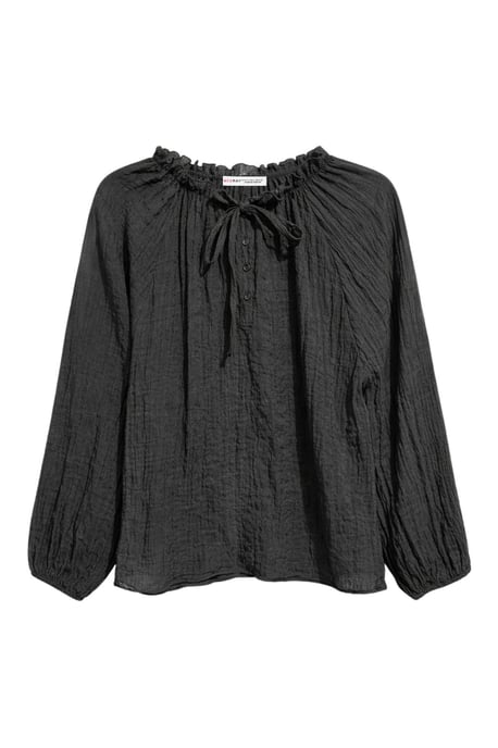 Bluse mit Rundhalsausschnitt und Bindegürtel - Image 1