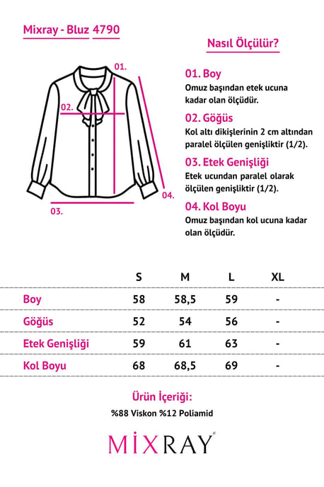 Bluse mit Rundhalsausschnitt und Bindegürtel - Image 4