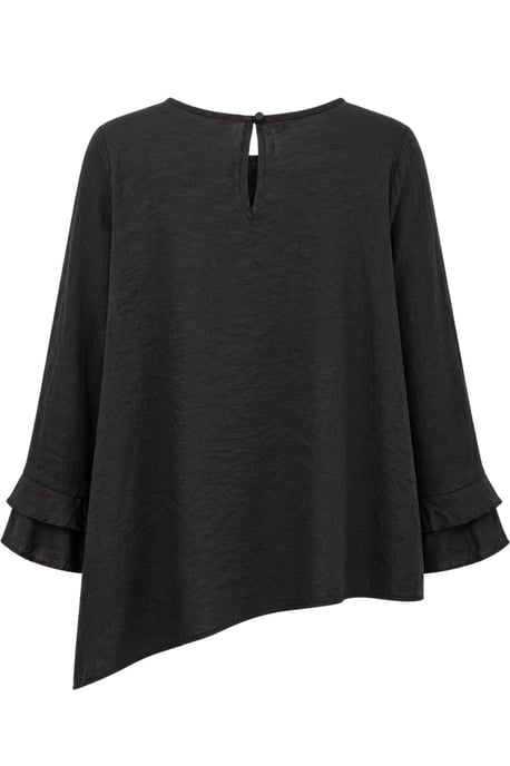 Rüschen Langarm Crew Neck Bluse - Image 3