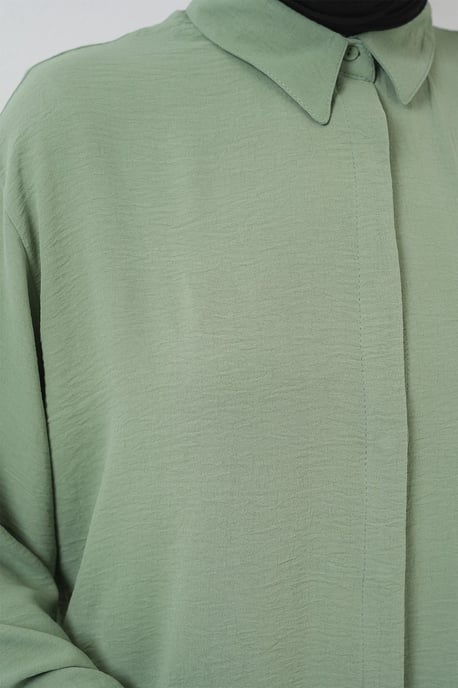 Oversized Langarm-Bluse mit Knopfleiste und Hemdkragen - Image 4
