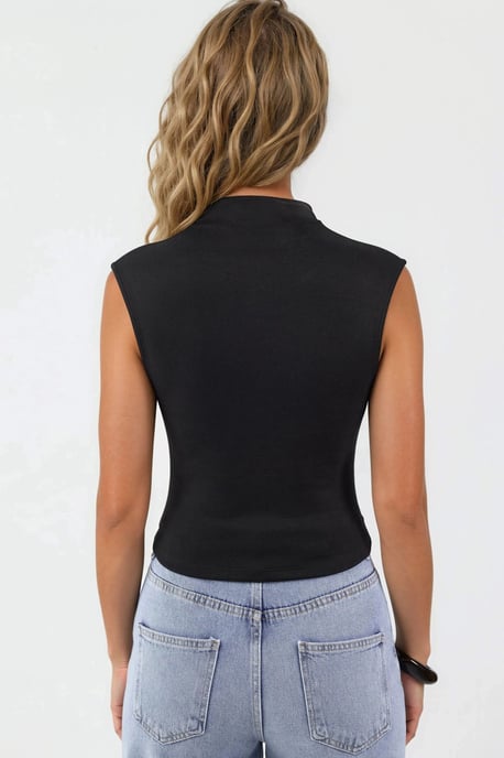 Modal Touch Halb-Turtleneck Crop Top - Image 4
