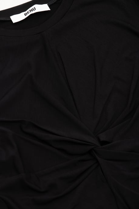 BENU schwarzes gedrehtes Damen-T-Shirt - Image 6