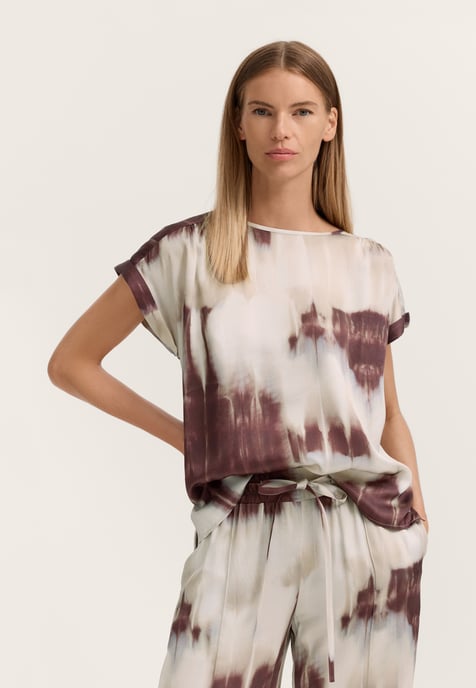 Bugatti Damen Bluse kurzarm mit grafischem Print aus Viskose - Image 1