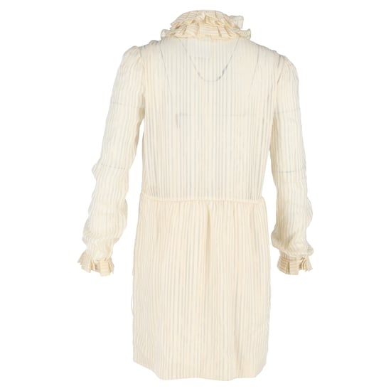 Saint Laurent Gestreiftes Lamé-Minikleid aus creamfarbener Seide - Image 3