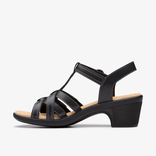 Emily2 Rose schwarze Leder-Sandalen - Image 3