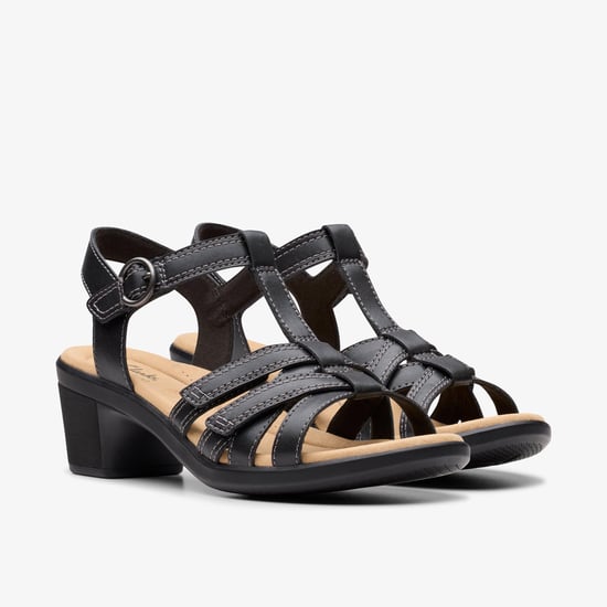 Emily2 Rose schwarze Leder-Sandalen - Image 5