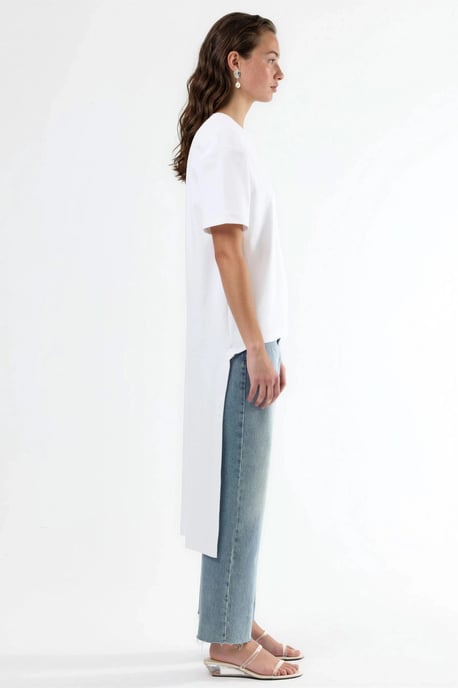 Overgröße Crew-Neck Tunika mit Schlitz - Image 4