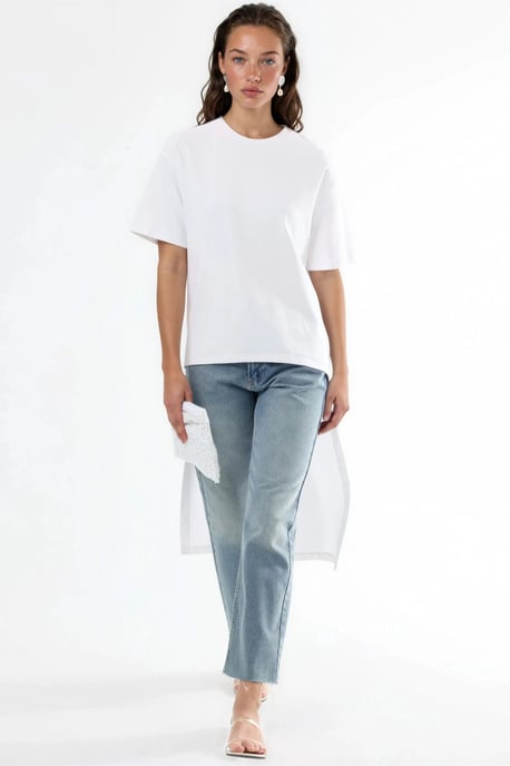 Overgröße Crew-Neck Tunika mit Schlitz - Image 5