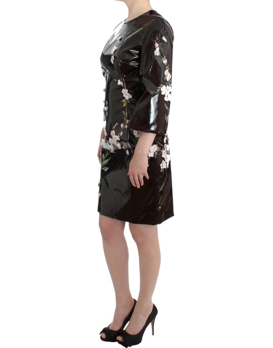 Blumenmuster-Patentlederkleid - Image 2