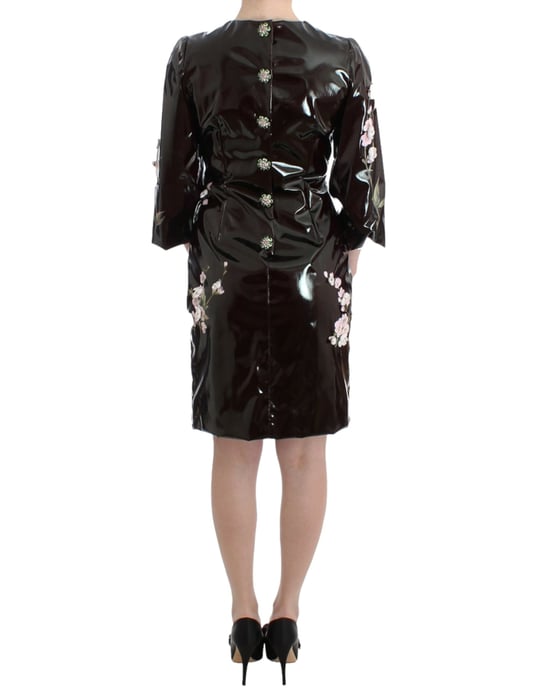 Blumenmuster-Patentlederkleid - Image 3