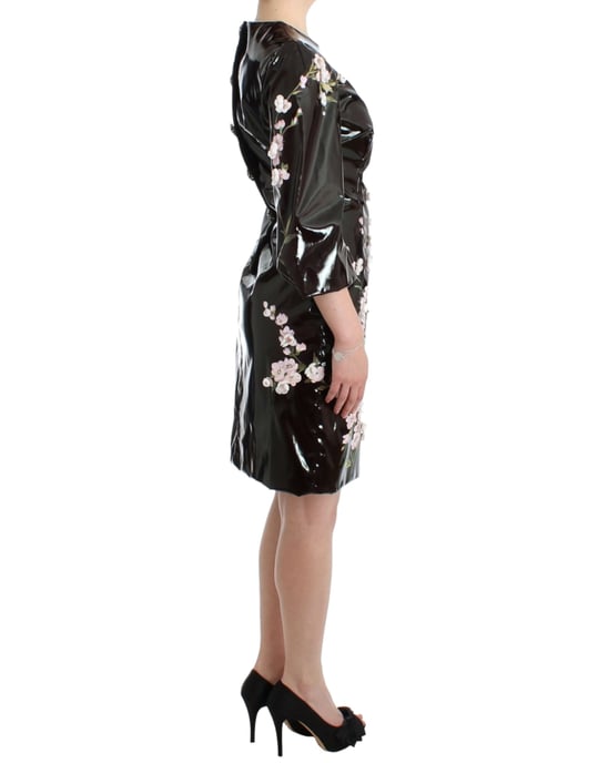 Blumenmuster-Patentlederkleid - Image 4