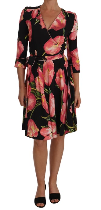 Dolce Gabbana Tulpenmuster Wickelkleid - Image 1