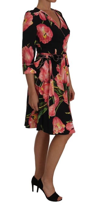 Dolce Gabbana Tulpenmuster Wickelkleid - Image 2