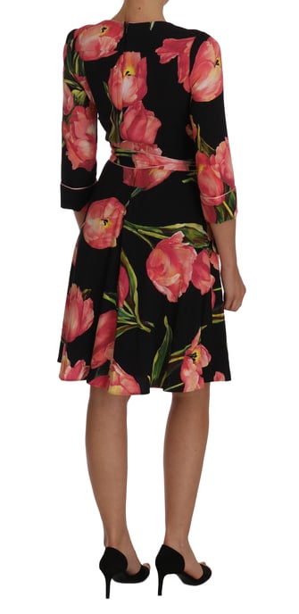 Dolce Gabbana Tulpenmuster Wickelkleid - Image 5