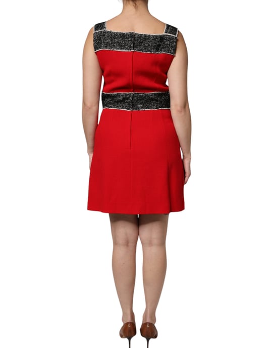 Tweedbesatz A-Linien Mini-Kleid - Image 3