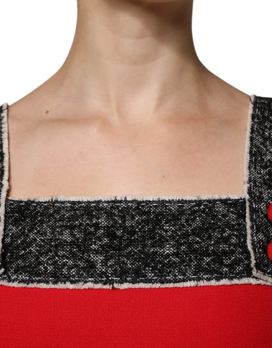 Tweedbesatz A-Linien Mini-Kleid - Image 4