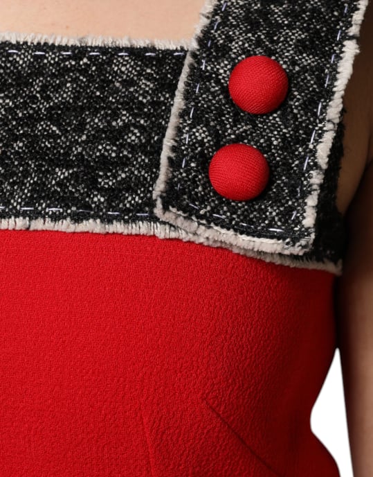 Tweedbesatz A-Linien Mini-Kleid - Image 5
