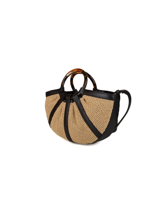 Coccinelle Shell Strohtasche Strohwaren/Mikro-Grobleder - Image 2