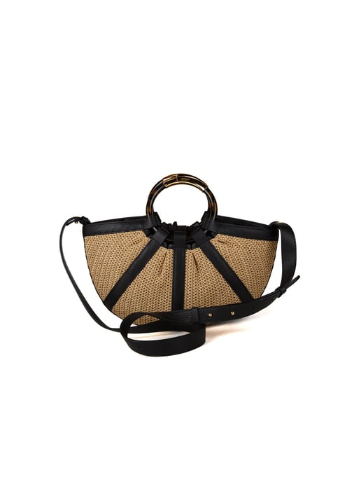 Coccinelle Shell Strohtasche Strohwaren/Mikro-Grobleder - Image 3