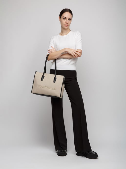 Coccinelle Myrtha26 Canvas-Handtasche Canvas-Stoff / genarbtes Leder - Image 5