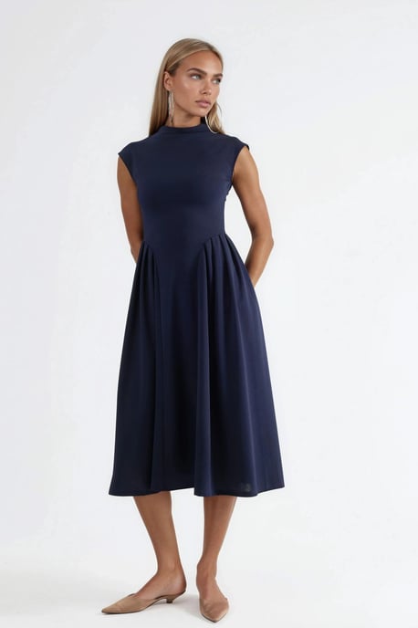 Texturiertes Panel-Midi-Kleid - Image 5