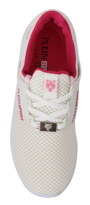 Philipp Plein Weiße Rosa Polyester Becky Sneakers Schuhe - Image 3