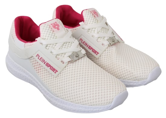 Philipp Plein Weiße Rosa Polyester Becky Sneakers Schuhe - Image 5
