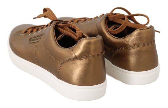 Dolce & Gabbana Gold Leder Herren Freizeitsneaker - Image 2