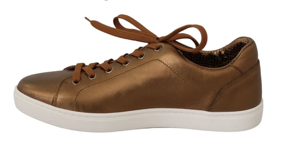 Dolce & Gabbana Gold Leder Herren Freizeitsneaker - Image 3
