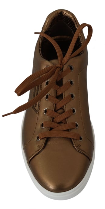 Dolce & Gabbana Gold Leder Herren Freizeitsneaker - Image 5