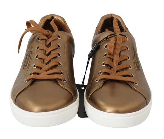 Dolce & Gabbana Gold Leder Herren Freizeitsneaker - Image 6