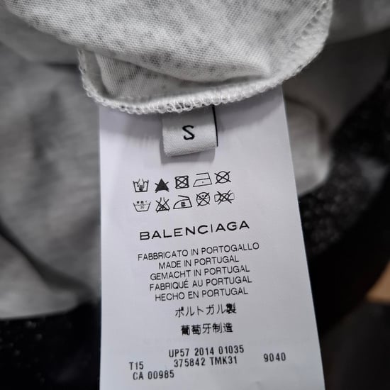 Balenciaga Splash-Effekt Rundhalsausschnitt T-Shirt aus schwarzer und weißer Baumwolle - Image 4