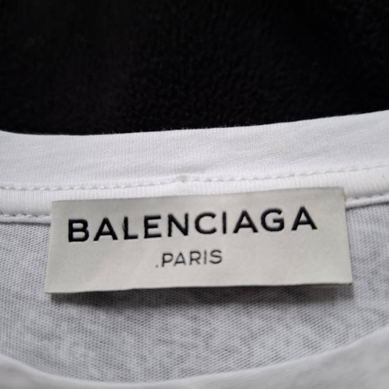Balenciaga Splash-Effekt Rundhalsausschnitt T-Shirt aus schwarzer und weißer Baumwolle - Image 5