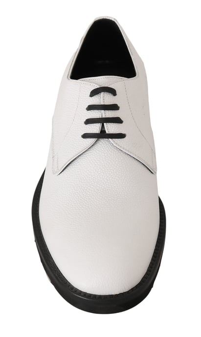 Dolce & Gabbana Weiße Leder Derby-Anzugschuhe - Image 2