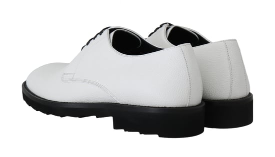 Dolce & Gabbana Weiße Leder Derby-Anzugschuhe - Image 5