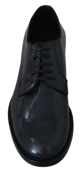 Dolce & Gabbana Blaue Leder Derby Dressformelle Schuhe - Image 4